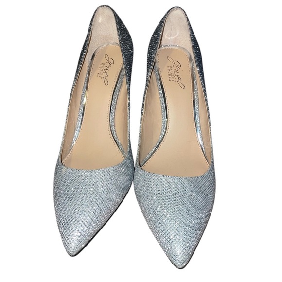 Jewel Badgley Mischka sparkly silver Ombre heels pumps 9 - Picture 2 of 4